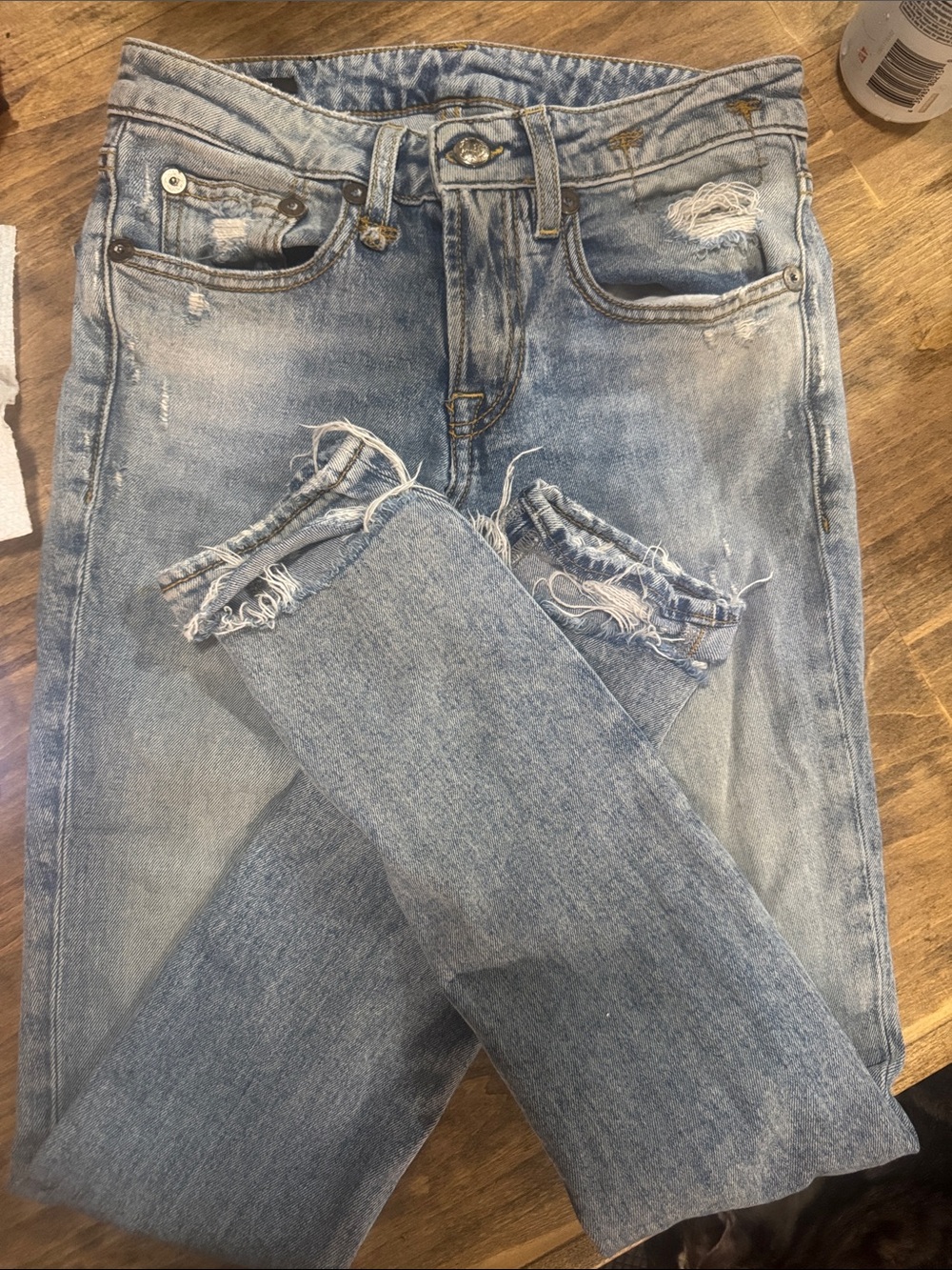 Light Blue Distressed R13 Jeans